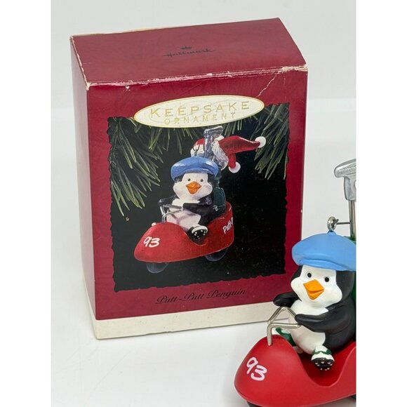 Vintage 1993 Hallmark Holiday Keepsake Putt-Putt Penguin Golf Christmas Ornament - Picture 3 of 4